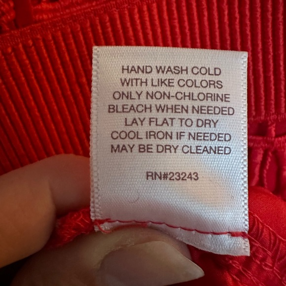 Eva Mendes Sheath Dress Red Lace Overlay Short Sleeve Modest Cocktail Party - Picture 5 of 5